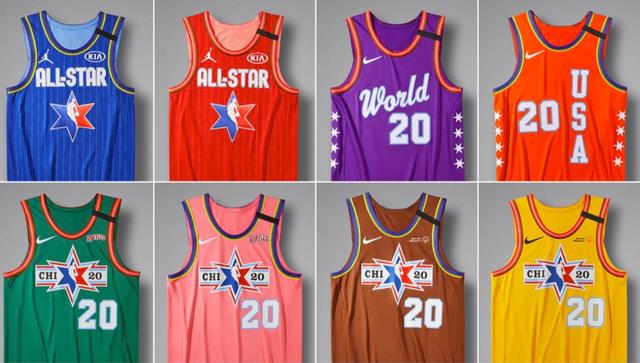 nba全明星2015年球衣 NBA公布全明星全套8款球衣(4)