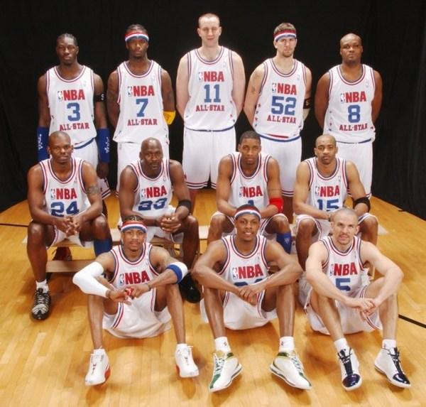 06年nba全明星合影 精心整理的历届NBA全明星球员合影(7)