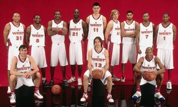 06年nba全明星合影 精心整理的历届NBA全明星球员合影(12)