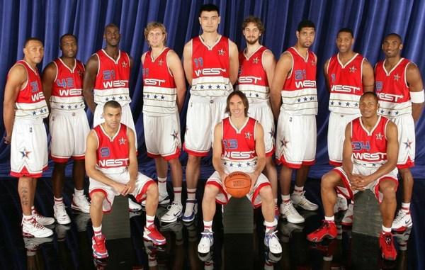 06年nba全明星合影 精心整理的历届NBA全明星球员合影(14)