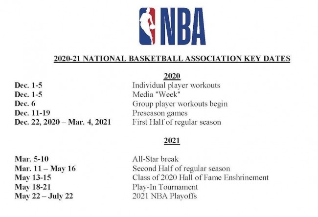 NBA2020-21赛季关键日程表公布：名人堂颁奖典礼时间确定(2)