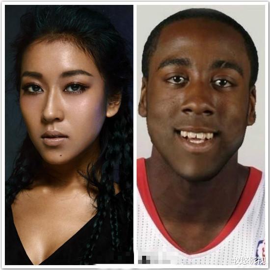 盘点13位把脸“复制”到NBA的中国艺人的对比照，妥妥的国外翻版(5)