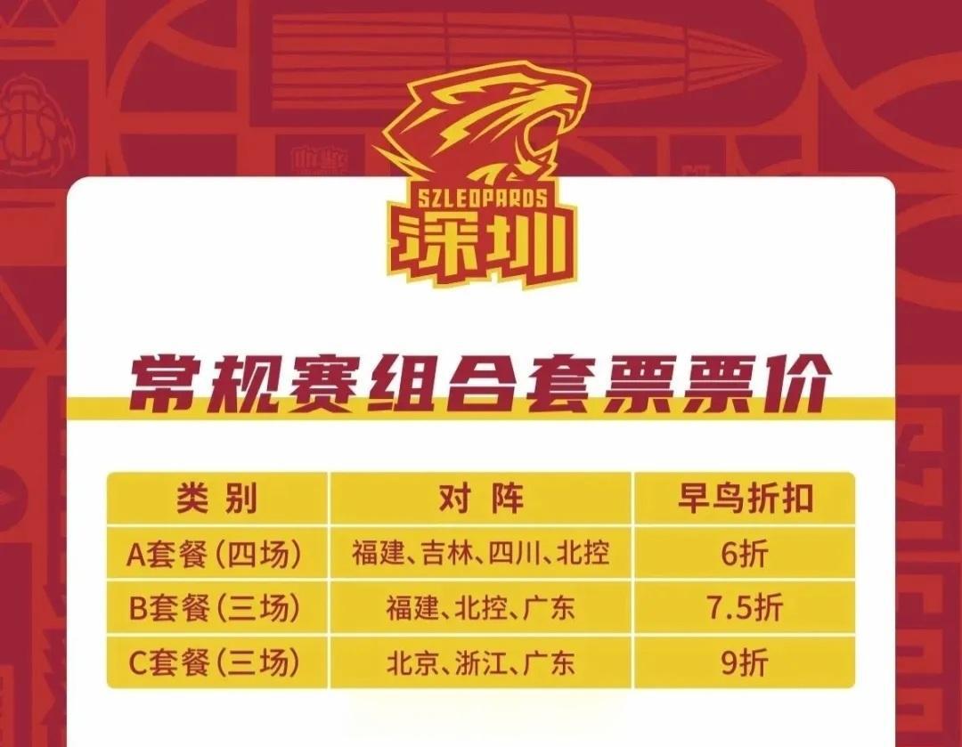深圳男篮的主场还是在龙岗大运中心体育馆，应对第三阶段他们为球迷推出了套票形式。#(3)