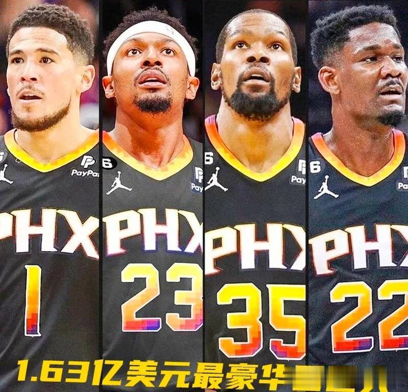 北京时间6月21日美国ESPN曝光下赛季NBA太阳队四大首发球星薪水总额高达1.
