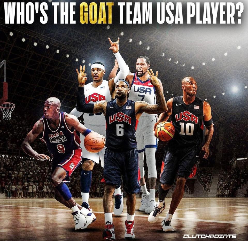 谁是美国男篮队史最佳？美媒晒5大候选人数据：最多球迷力挺杜兰特(1)