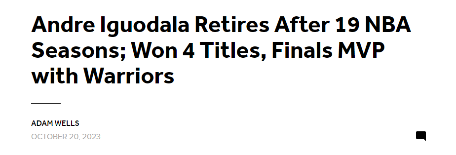 39岁伊戈达拉宣布退役：曾助勇士夺取四冠 未来管理两亿风投基金(2)