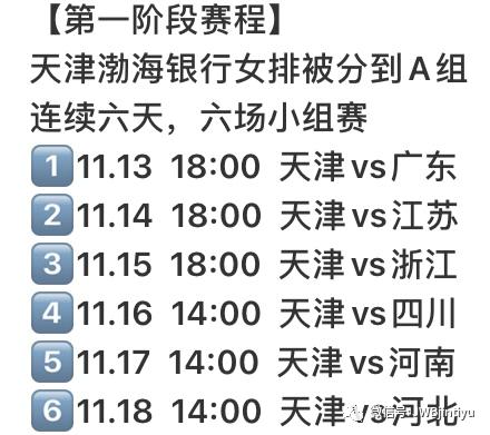 【女排】中国女排超级联赛第一阶段赛程出炉，天津队首战遭遇广东队(3)