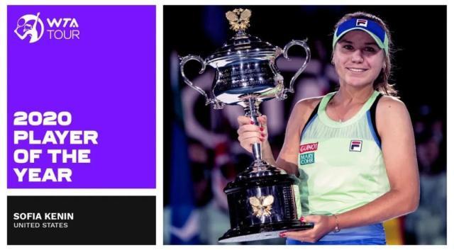 WTA公布2020赛季各奖项 肯宁荣获年度最佳球员奖