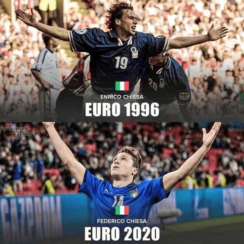 小基耶萨加时进球，欧洲杯进球数追平其父，意大利后继有人
