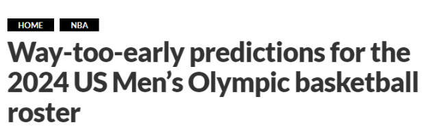 2024年美国奥运男篮？12人预测名单出炉：欧文将是队内最老球员(2)