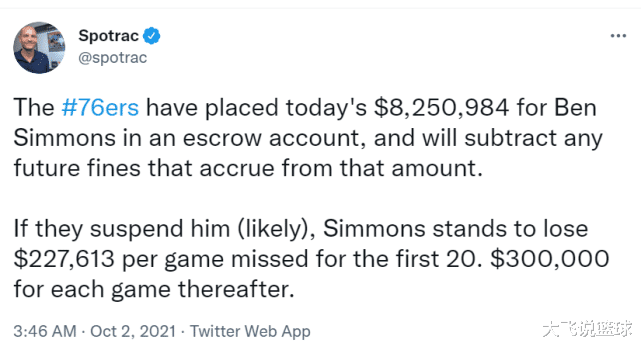 西蒙斯第一笔损失来了！高达825万，富保罗这下傻眼了，还继续么(3)