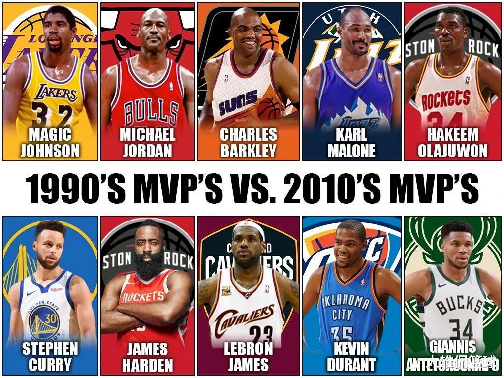 20世纪90年代和21世纪最强MVP五人组对决：迈克尔乔丹吊打哈登