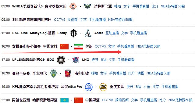 CCTV5直播女排亚洲杯！中国女排对阵伊朗女排，8强战对阵浮出水面