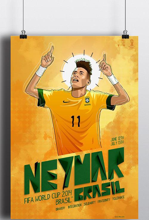 2014年世界杯足球海报看看都有谁？(2)