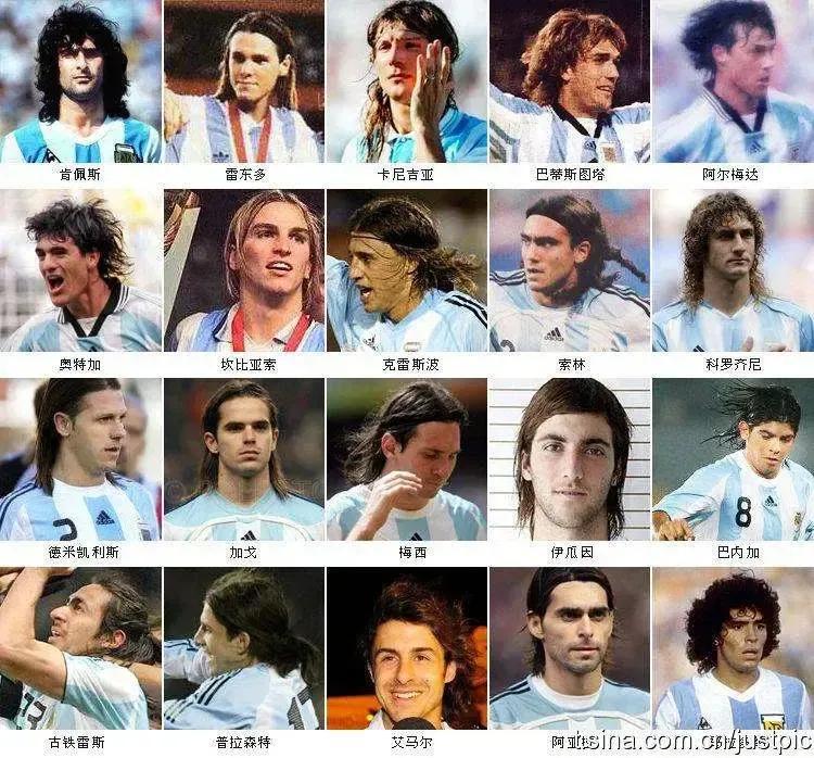  年轻球迷可能不知道，阿根廷曾经是一支长发飘飘的球队，雷东多，卡尼吉亚，巴蒂斯图
