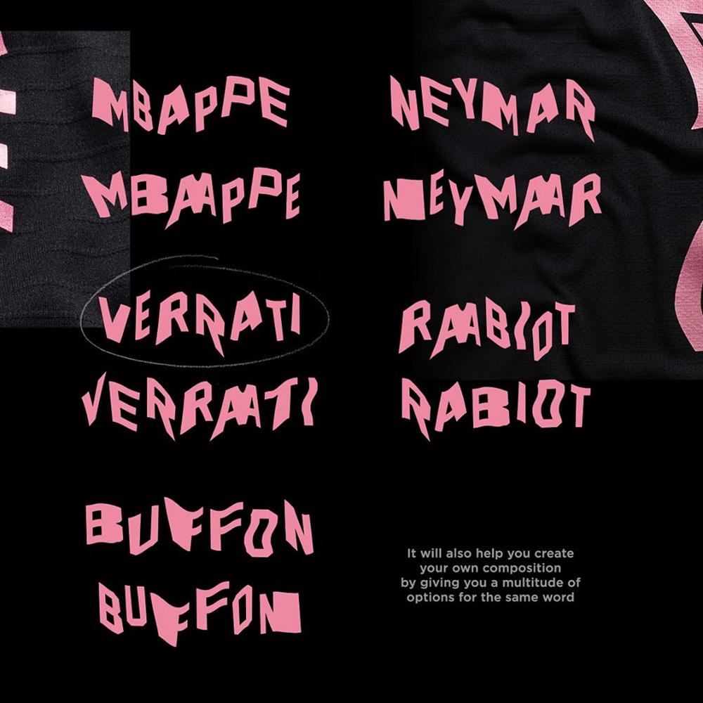 巴黎 欧冠 字体 艺术家Tyrsamisu为巴黎圣日耳曼打造特别版球衣印字(4)