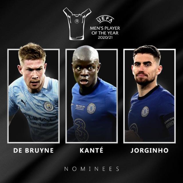 欧洲足球先生候选名单：德布劳内、坎特、若日尼奥(1)