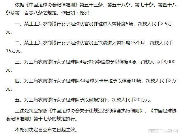 赛会制最重磅罚单：大连8人中招罚83万，超20年上海武汉女足冲突(4)