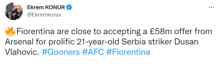 记者：阿森纳即将5800万镑签下弗拉霍维奇