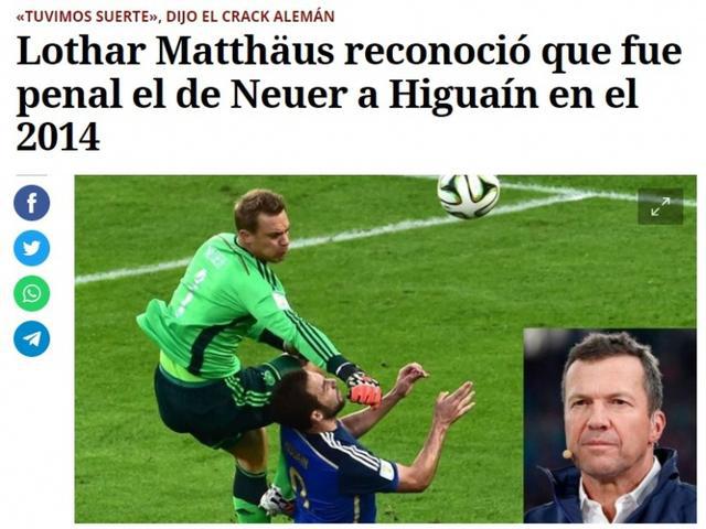 马特乌斯：裁判没有判罚诺伊尔的犯规，阿根廷本应赢得14年世界杯(2)
