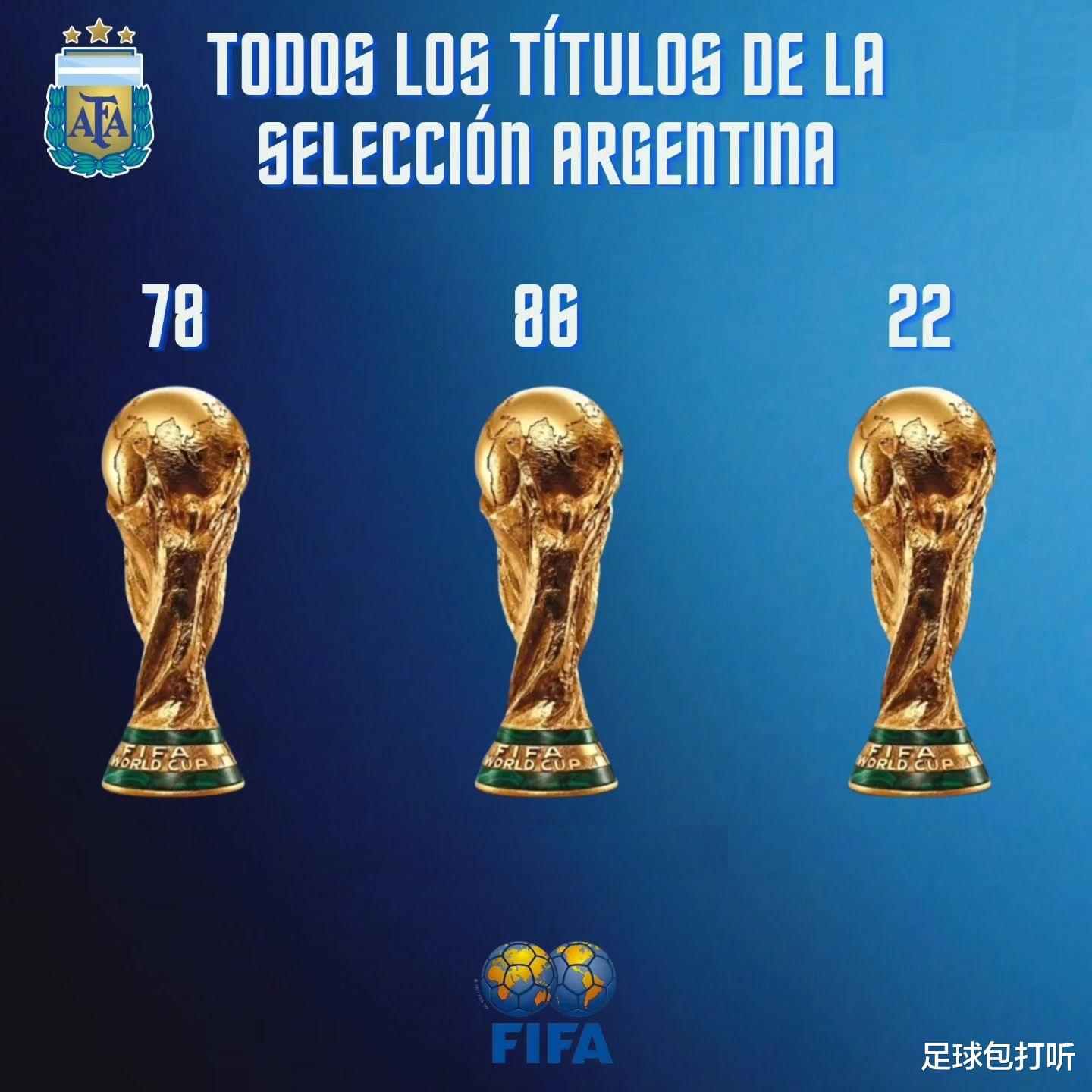 国家队之王阿根廷获得过哪些大赛冠军？
