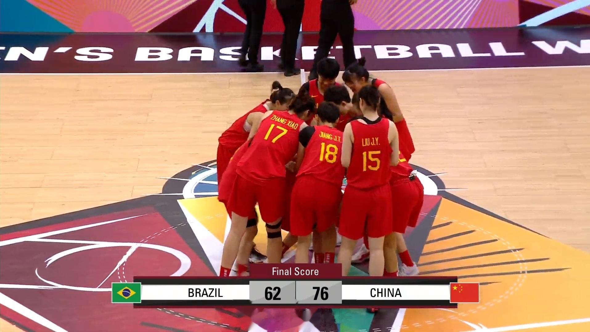 76-62，中国U19女篮以一场胜利结束了本届U19女篮世界杯征程，最终排名赛会