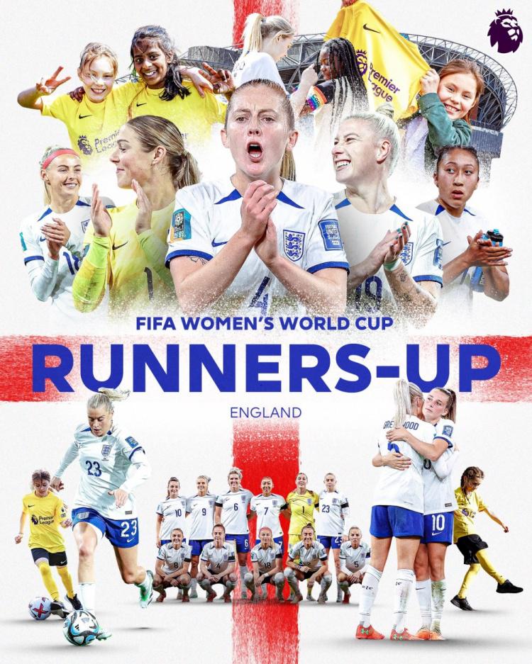 英超安慰女足：世界杯结局令人心碎，但你们的成就将激励后辈