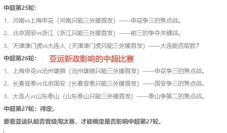 亚运名单影响6场中超：点赞申花，刘祝润的落选让成都欣喜(1)