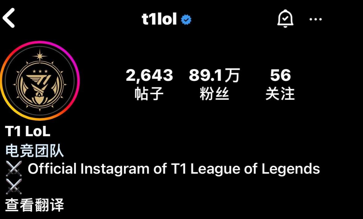 远超T1、LCK官方INS！Faker的instagram粉丝数达到100万(3)